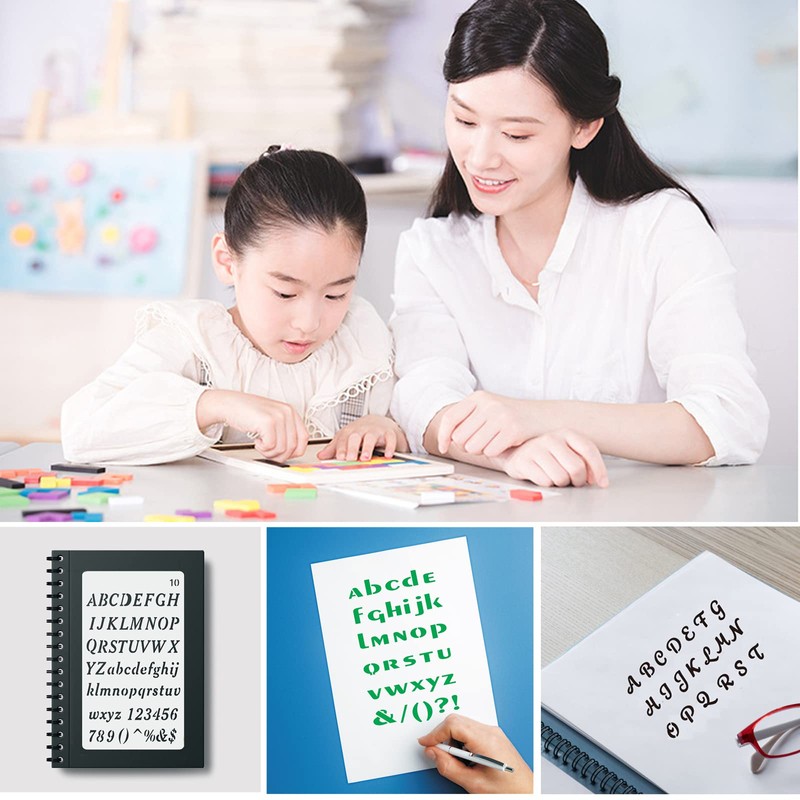 EUSTACE Alphabet Numbers Stencil Sheet Template Set of 12