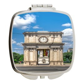 Island Gifting - Image of Triumphal arch in Chisinau Moldova - Kishinev Moldova - Square Compact Mirror - Travel Mirror