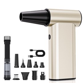 Rckskaya Aluminum Compressed Air Duster, 300000RPM Electric Air Duster Rechargeable Cordless, 4-Gear Handheld Blower, Cell Phone Charger, Mini Blower for PC, Keyboard, Car, Camping/Home/Office Use