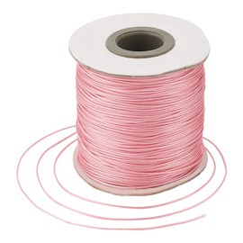 Craftdady Waxed Faux Leather Braided Waxed Cord Cord for Jewellery Making, Macrame Beads, 180m, 0.5mm, Pink