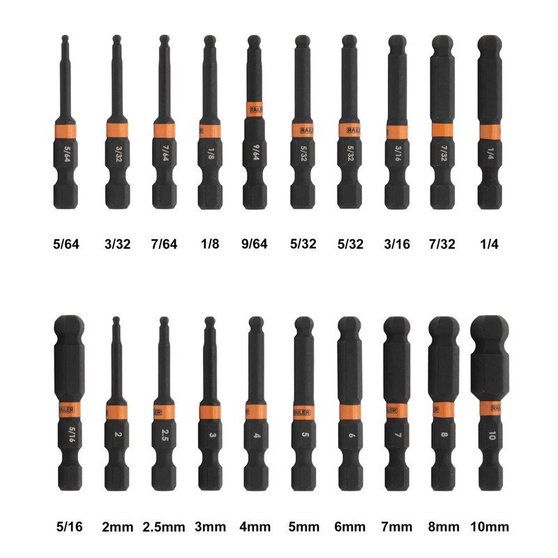 Ball End Hex Bit Set - Railer 2 Inch Impact