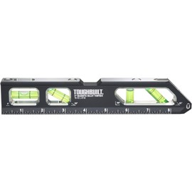 ToughBuilt – 9" Magnetic Billet Torpedo Level, Precision Machined Aluminum Level with Rare Earth Magnets, V-Groove Base, Laser-Etched Markings, Shockproof End Caps Professional Accuracy (TB-H2-L-9T-M)