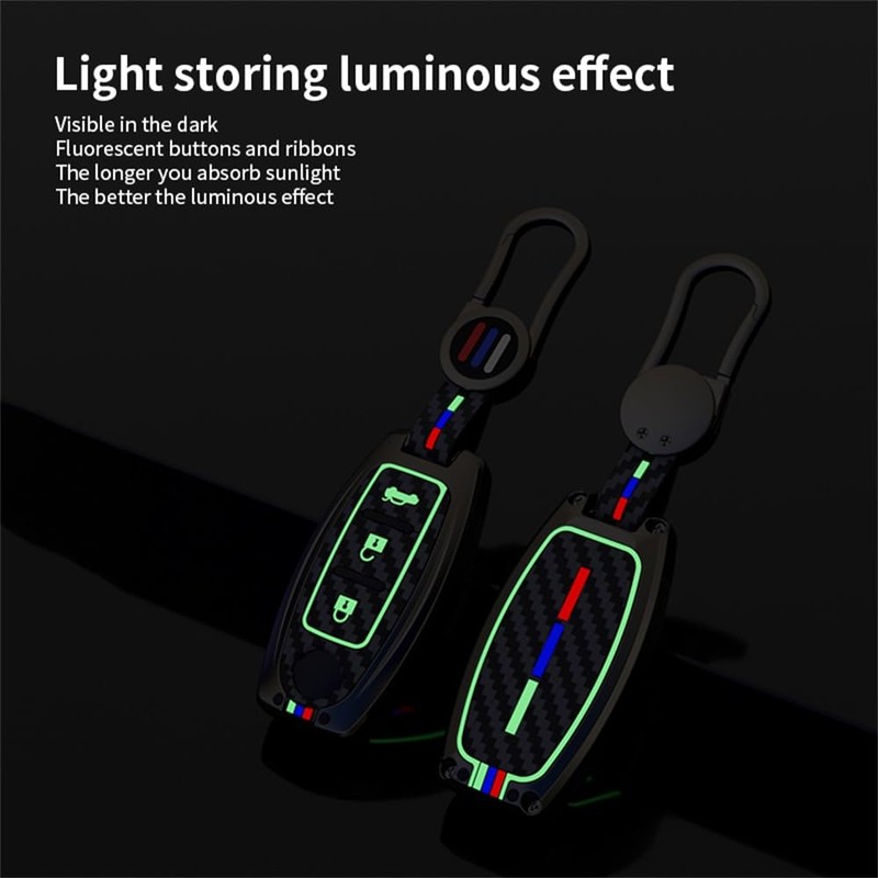 ontto 3-Button Luminous Key Shell Fit for Nissan Key Fob