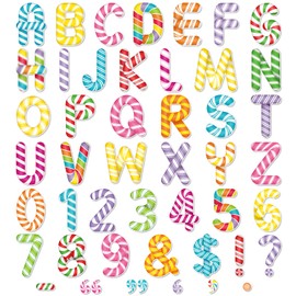 Faccito 176 Pcs Colorful Bulletin Board Letters 4.3 inch Classroom Chalkboard Letters Combo Large Alphabet Numbers Symbol Cutout Letters for Home School Classroom Decor(Candy Style)