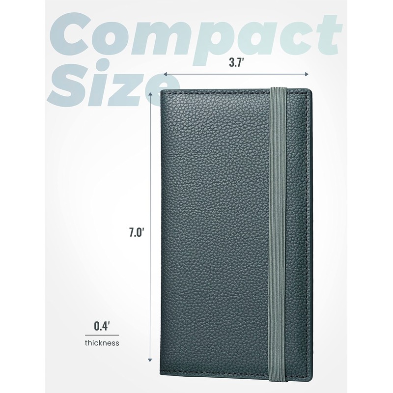 Yarnic Checkbook Cover for Personal Checkbook, Checkbook Holder with Pen