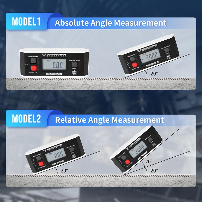 Digital Inclinometer, 360° Protractor Angle Finder Level, Magnetic V-Groove Base