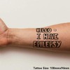 'Epilepsy Greeting' Temporary Tattoo - Water Resistant, Skin-Safe, Non-Toxic Transfer