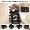 LOKO 4-Drawer Dresser with Shelf, Chest of Drawers with Fabric