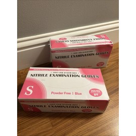 Saraya Medical Nitrile Exam Gloves, Blue, Powder-Free Food-Safe Clean Disposable 200 Pc