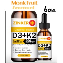 Vitamina D3 liposomal 50.000iu + K2 MK-7 fuerza máxima, gotas inmunitarias 🇬🇧 Reino Unido.