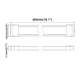 Raycharm RV Enclosed Trailer Cabin Ceiling Interior LED Light Fixture 18.1" x 5.9", 4000K Natural-White Even Diffused Beam, High Light-Output Low Ampere Draw, 12V/24V DC, On/Off Rocket Switch, 1-Pack