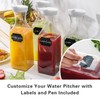 Cuiselect 50 Oz Water Carafe with Lids, Square Plastic Pitcher