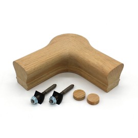 7021 Level Quarterturn with Cap, 90 Degree, 6010 Series, Hardwood Red Oak Stair Handrail Part