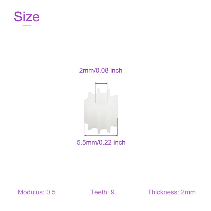 DMiotech 30pcs 9 Teeth Plastic Gear Model 092A Reducer Plastic