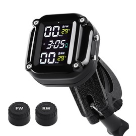 Avutrel Tire Pressure Monitor, TPMS, Motorcycle, Air Pressure Sensor, 0.1 Bar, High Precision, Real-Time Monitoring, Color Screen, 6 Alarms, Vibration Detection, Displays Air Pressure, Temperature