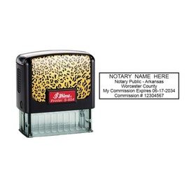 Shiny S-854 Self Inking Notary Stamp Arkansas (Cheetah Faceplate)