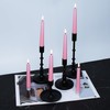 Eywamage Short Pink Flameless Taper Candles with Remote, Flickering Battery