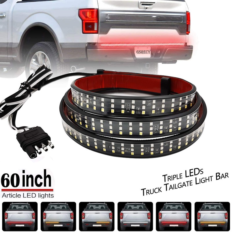 Ricoy 60inch Triple-Row 6-Function Amber Sequential Turn Signal LED Truck