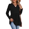 Long Sleeve Shirts for Women Dressy Casual Black Babydoll Tops