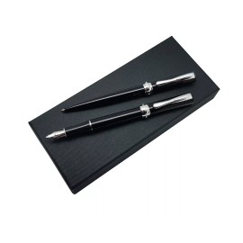 Unbranded Crystal Style Pen Set, Fountain Pen + Ballpoint Pen, Unique Gift, Clear Crystals