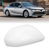 White Side Mirror Cover Unpainted Rearview Outer Door Wing Mirror