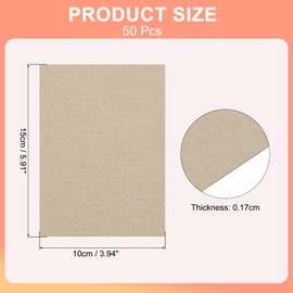 Rebower Corrugated Cardboard Paper Sheets, Corrugated Paper Cardboard Inserts [for Craft and DIY Projects] - 5.9x3.9 Inch/Brown/50 Pcs