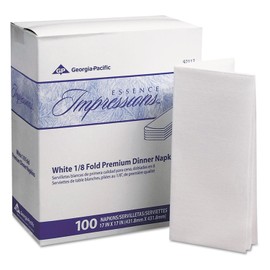Essence Impressions 17x17 1/8-Fold Linen Replacement Dinner Napkins White - 400 per case.