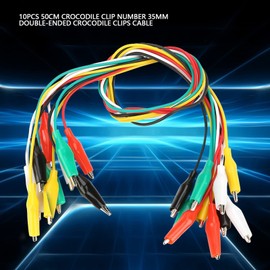 Crocodile Clip Cable, 10pcs 50cm Dual Ended Alligator Clips Test Lead Connecting Line Stamping Jumper Wires for Electrical Testing Circuit Connection Experiment