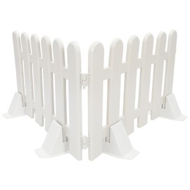 Angoily 2PCS White Plastic Fence Picket Fence for Christmas Xmas Tree Wedding Party Decoration, Decor White Picket Fence Garden Border Edging for Grass Lawn Landscape, Pathways (50 X 30CM)