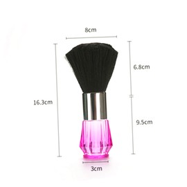 Healvian Crystal Handle Hair Brush Hairdressing Face Duster Brush Pink Business Card Holder Barber Hair Removal Hair Removal Brush Barber Duster Brush Pro Brush Rosy