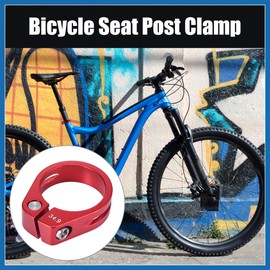 A ABSOPRO 34.9mm Aluminium Alloy Bike Seat Post Clamp Seat Post Adapter Red Item Replacement