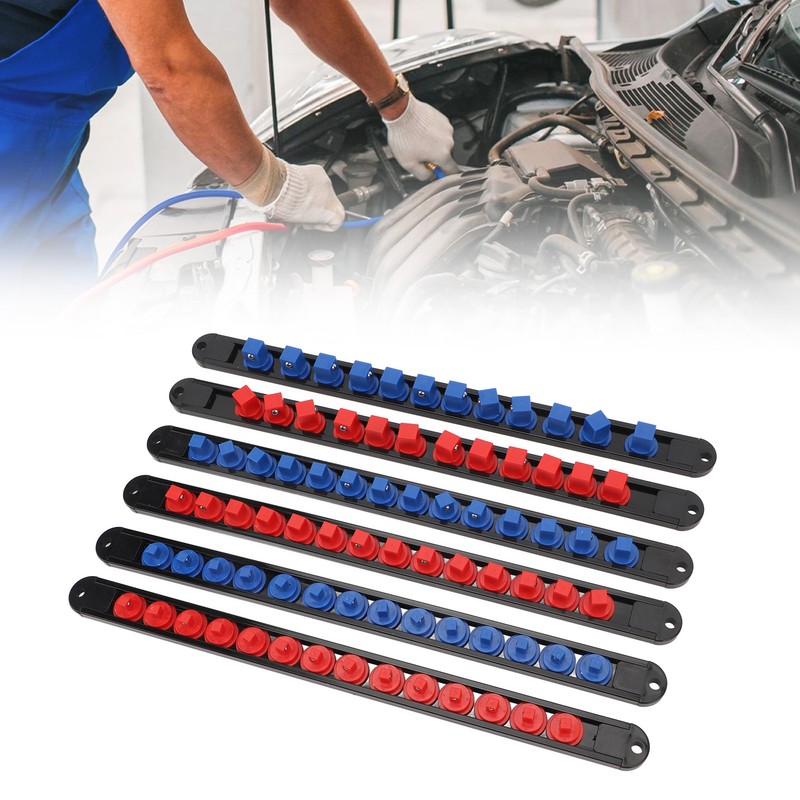 6pcs Socket Organizer 360° Swivel Removable End Cap 1/4 Inch