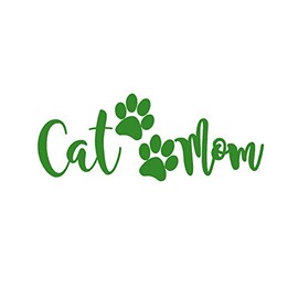 Cat Mom V3 Vinyl Decal by StickerDad® - Size: 7", Color: Reflective Green - Windows, Walls, Bumpers, Laptop, Lockers, etc.