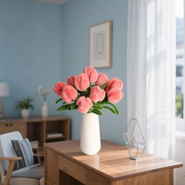 300Pcs Pipe Cleaner Craft Pink Tulips Chenille Stems for Flower Pipe Cleaners Kit Art Craft Supplies Projects Supplies for Creative DIY Decoration Wedding Party Birthday Gifts