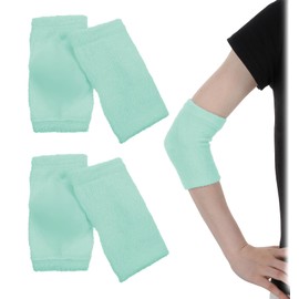 Classicseali 2 Pairs Elbow Protector,Elbow Pads for Adults,Beauty Gel Moisturizing, Elbows Protectors for Elderly, for Moist Chapped Dry Skin Care, Cover Heel Socks, Elbows Sleeves, Light Green