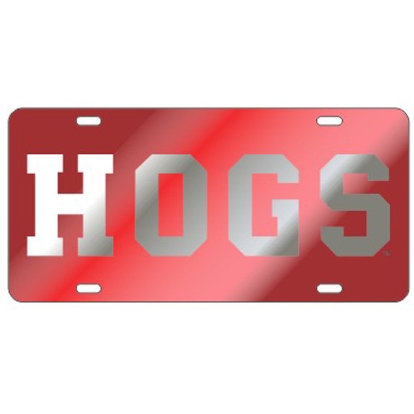 Craftique Arkansas Razorbacks Red Laser Cut License Plate - HOGS