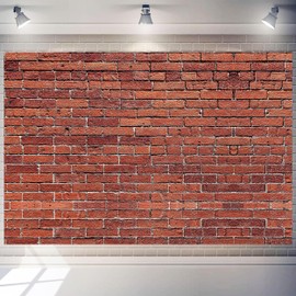 7 x 5 ft Brick Wall Photography Backdrop Vintage Red Brown Brick Stone Wall Background Fabric Brick Wallpaper Baby Shower Birthday Graduation Banner Photo Props Home Party Decoration