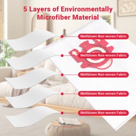 Hongfa Canister Vacuum Cleaner Bags for Miele Type FJM, 15 Packs AirClean 3D Efficiency Dust Bag Compatible with Miele Compact C2 Compact C1 S6000-S6999 S4000-S4999,S700 S500-S578 Vacuum Cleaner