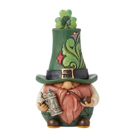 Enesco Jim Shore Heartwood Creek Leprechaun Holding a Beer Stein Gnome Figurine- Stone Resin Hand Crafted Collectible Gnomes Figurines St. Patricks Home Decor Statue, 6.25 Inch