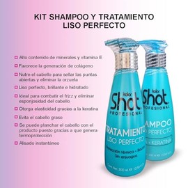 Kit Kolor Shot Liso Perfecto Shampoo + Tratamiento, Shampoo Sin Parabenos, Tratamiento Capilar Con Keratina y Protección Térmica.
