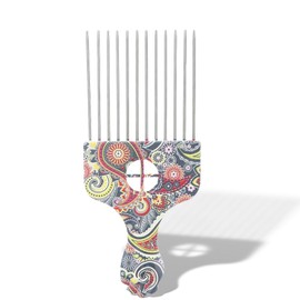 Peine Profesional Afro Metalico, Peine Ergonómico para Cabello Rizado y Lacio, Portátil y Duradero para Mujeres y Hombres                             
