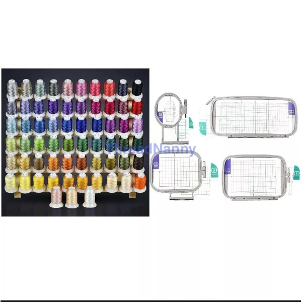 Threadnanny 63 Colors Polyester Embroidery Machine Thread with Embroidery Machine