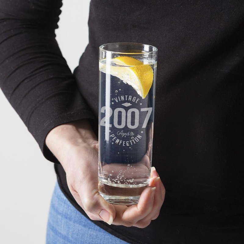 Dust and Things Vintage Aged to Perfection Highball Glass, Engraved