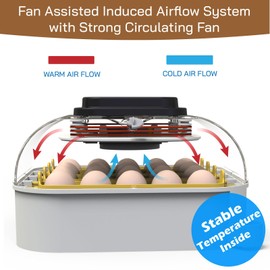 MATICOOPX 20 Egg Incubator with Humidity Display, Egg Candler, Automatic Egg Turner, for Hatching Chickens