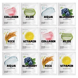 [Packung mit 12] BEAULIVERY with Hyaluronic Acid Tuchmaske 6 Typen x 2 Set koreanische Hautpflege