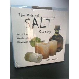 Himalayan Salt Tequila Shot Glass Set 4 - Hand Carved - By The Original SALT Co.