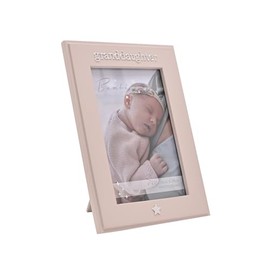 Bambino Resin Photo Frame – “Granddaughter” 4" x 6" Baby Picture Frame | Freestanding Keepsake Gift for Baby Shower, Christening, Baptism, Newborn, Little Girl | Classic Nursery Decor Shelf or Mantel