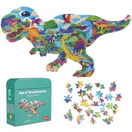 Jigsaw Puzzle for Kids, 105 Pieces Tyrannosaurus Rex Jigsaw Puzzle with Large Pieces for Kids Age 3 4 5 6 7 8, Dinosaur Puzzles Box and Poster, Toddler Puzzle Educational Toys Gift for Boys Girls