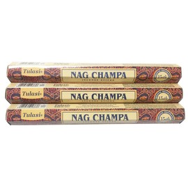 You International Tulasi Nag Champa Sticks, Set of 3, 15 Sticks per Box x 3 Boxes