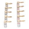 10 Pcs Banana Plugs 24K Copper Gold Plated Aluminum Case